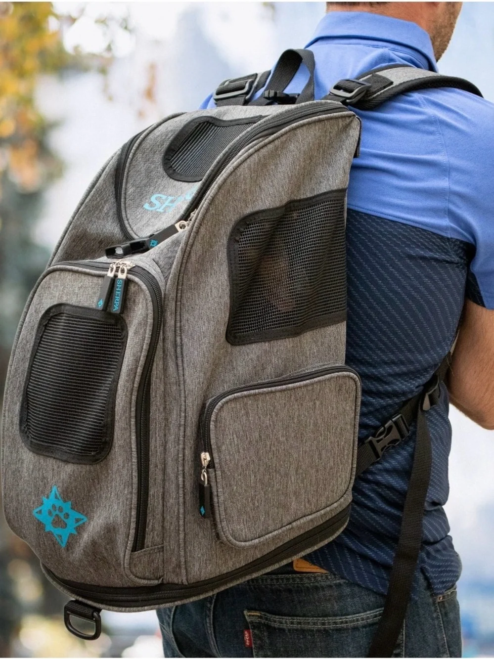 Gray Pet Carrier Tote Bag for Dogs - Comfortable Travel Carrier